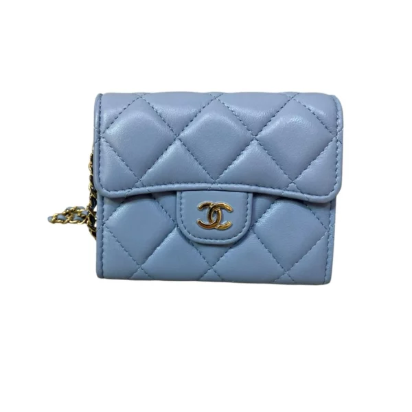 【二手】CHANEL 藍色金扣鏈條包 PD1794