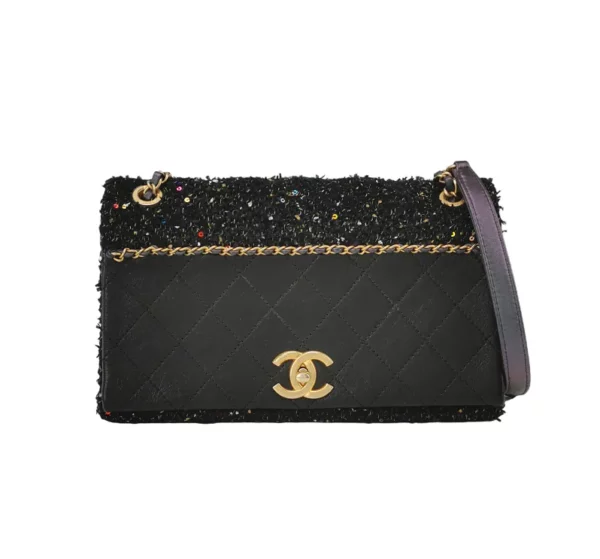 【二手】CHANEL 斜紋軟呢垂蓋手袋 RR1547