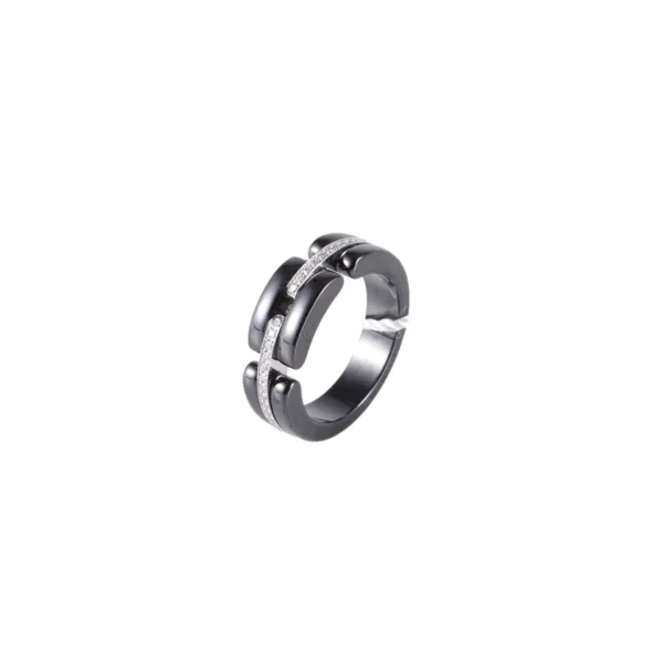 【二手】CHANEL 陶瓷鑲鑽戒指 YY1066
