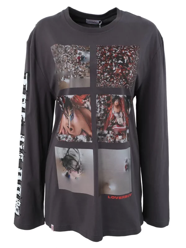 【意大利】CHARLES JEFFREY LOVERBOY 圖案印花長袖T恤 S