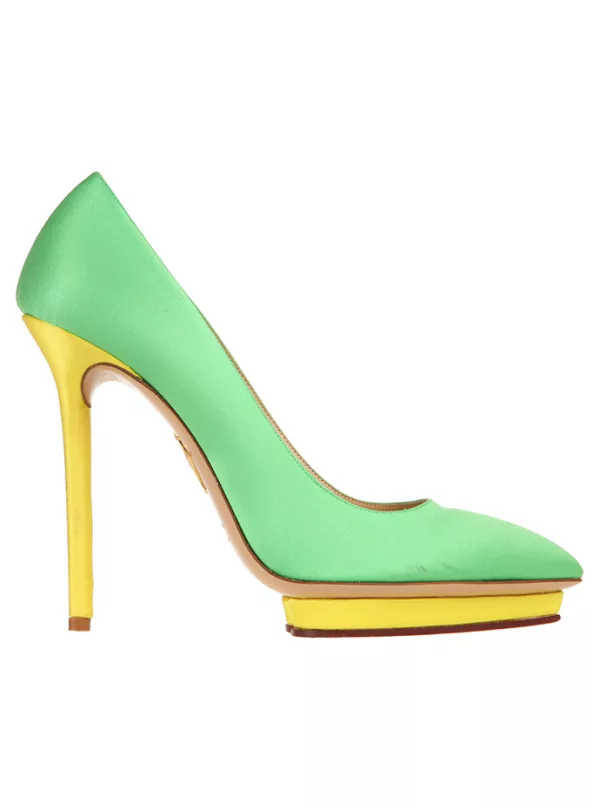 【二手】CHARLOTTE OLYMPIA 綢緞拼色高跟 38.5