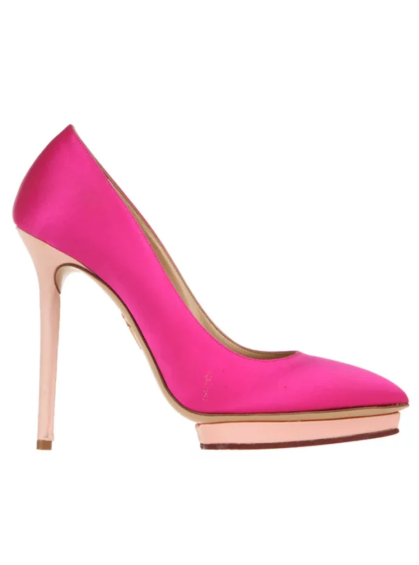 【二手】CHARLOTTE OLYMPIA 綢緞拼色高跟 39