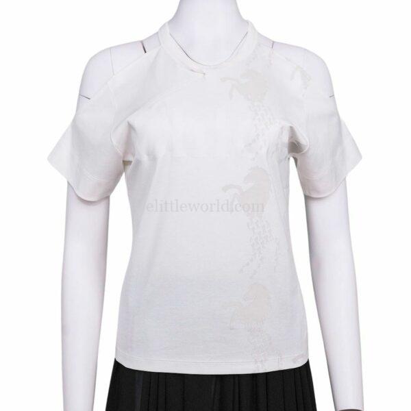 【未使用品】CHLOE LOGO印花露肩上衣 34 E18659