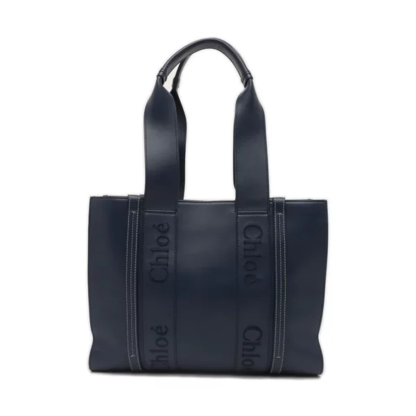 【二手】CHLOE WOODY TOTE 藍色中號手提袋 PD1019
