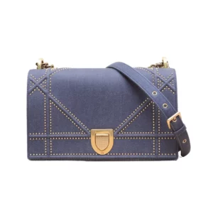 【二手】CHRISTIAN DIOR DIORAMA 藍色中號手袋 PD1034