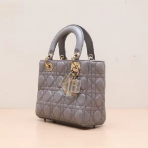 【二手】CHRISTIAN DIOR LADY DIOR 灰色手提袋 PD1032