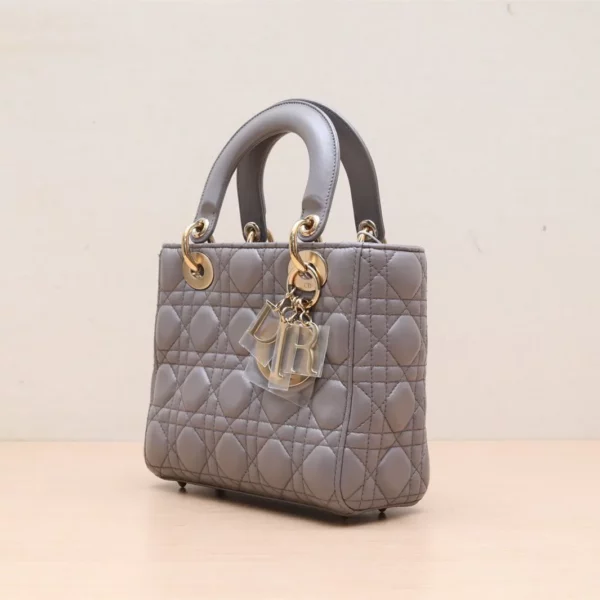 【二手】CHRISTIAN DIOR LADY DIOR 灰色手提袋 PD1032