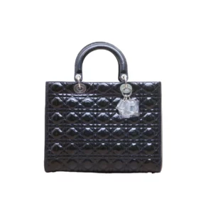 【二手】CHRISTIAN DIOR LADY DIOR 大號墨藍色手袋 PD1503