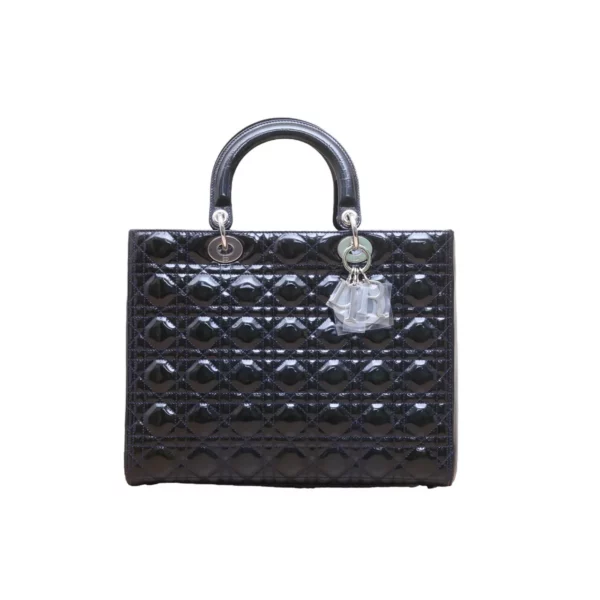 【二手】CHRISTIAN DIOR LADY DIOR 大號墨藍色手袋 PD1503