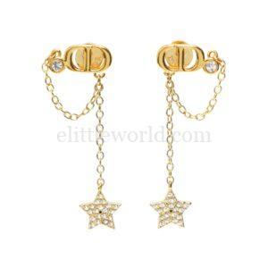 【二手】CHRISTIAN DIOR PETIT CD 星星吊墜耳環 E19358