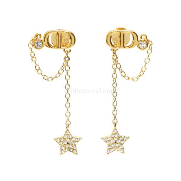 【二手】CHRISTIAN DIOR PETIT CD 星星吊墜耳環 E19358