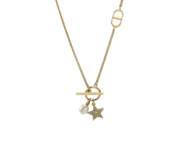 【二手】CHRISTIAN DIOR PETIT CD 星星珍珠項鏈 RR1583