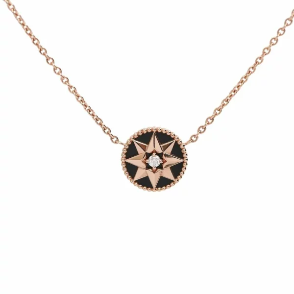 【未使用品】CHRISTIAN DIOR ROSE DES VENTS MEDALLION 頸鏈 E22899