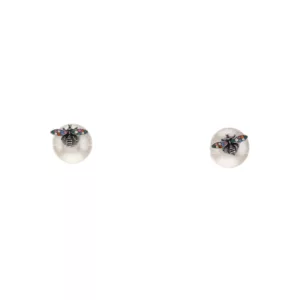 【二手】CHRISTIAN DIOR TRIBALES 蜜蜂珍珠耳環 RR1695
