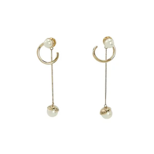 【二手】CHRISTIAN DIOR 珍珠吊墜耳環 YY1834