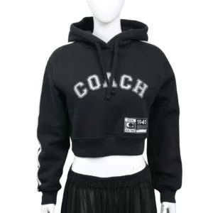 【二手】COACH EMBELLISHED VARSITY 短款連帽衫 S E21988