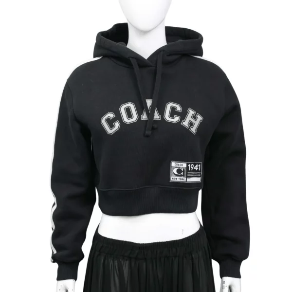 【二手】COACH EMBELLISHED VARSITY 短款連帽衫 S E21988