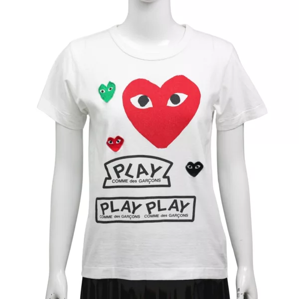 【二手】COMME DES GARCONS PLAY LOGO T 恤 L E20790