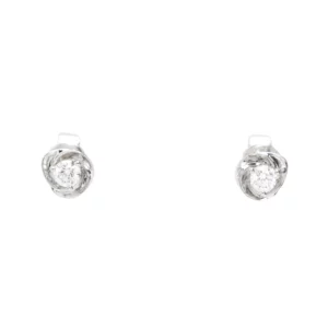 【全新】DE BEERS 18K 白金鑽石耳環 E20876
