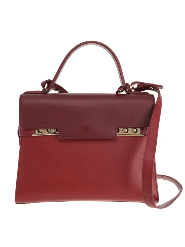 【二手】DELVAUX TEMPETE 拼色皮革手袋