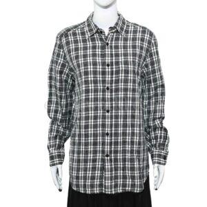 【二手】DIESEL 黑色格紋長袖襯衫 S E18886