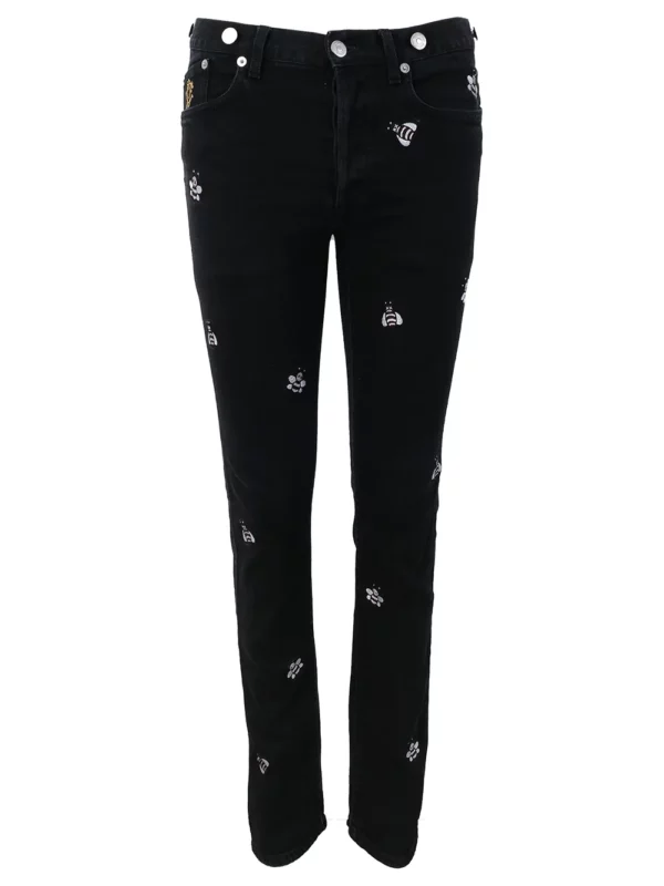 【二手】DIOR HOMME 蜜蜂刺繡修身牛仔褲 28