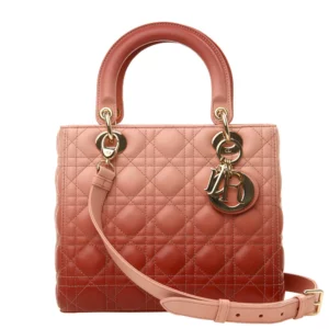 【二手】DIOR LADY DIOR 中號漸變色皮革手袋