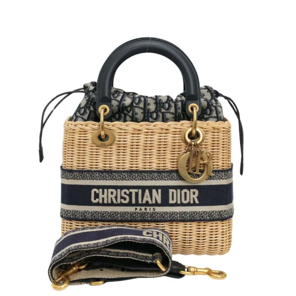 【二手】DIOR LADY DIOR 中號藤條手袋 E21626