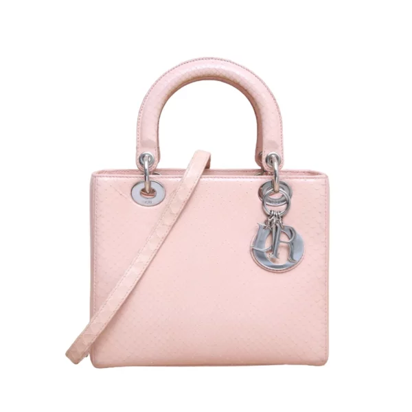 【二手】DIOR LADY DIOR 迷你粉紅色手袋 PD1463