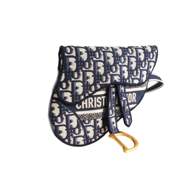【二手】DIOR 藍色馬鞍袋 PD1852