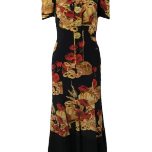 【二手】DOLCE & GABBANA 花卉印花晶飾連衣裙 36