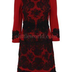 【二手】DOLCE & GABBANA 花卉蕾絲拼接連衣裙 38