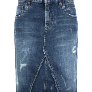 【二手】DOLCE & GABBANA 磨損邊飾牛仔半裙 40