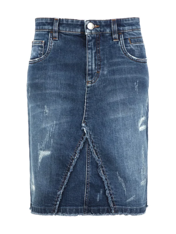 【二手】DOLCE & GABBANA 磨損邊飾牛仔半裙 40