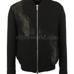 【二手】EMPORIO ARMANI 金屬提花棒球領夾克 48