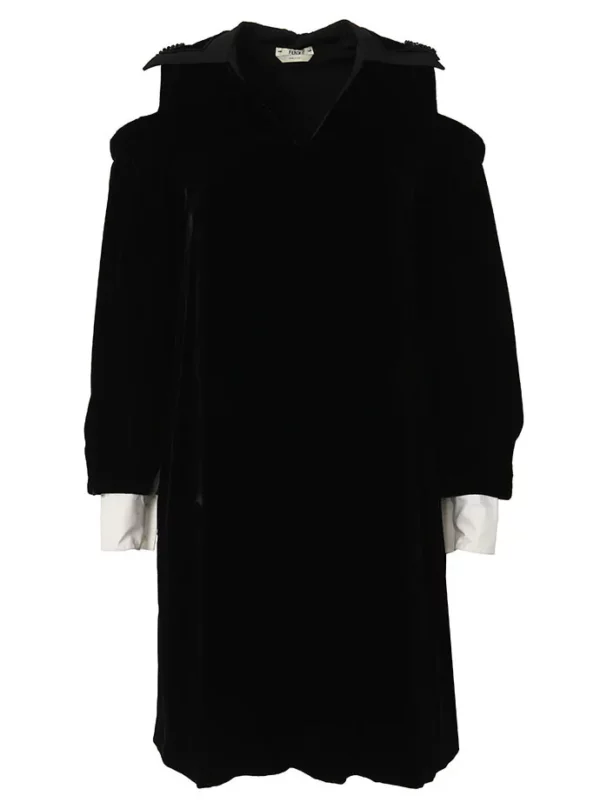 【二手】FENDI 鑲嵌絲絨連衣裙 38