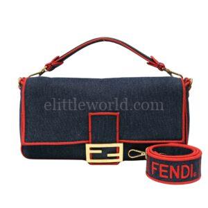 【二手】FENDI BAGUETTE 牛仔布肩背手袋 E20324