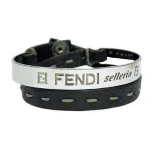 【二手】FENDI SELLERIA 啡色 雙圈手環 PD1011