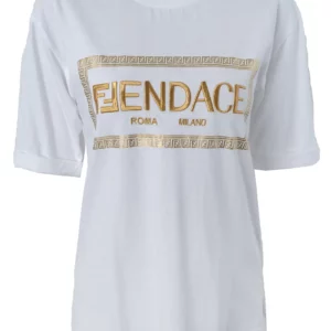 【二手】FENDI x VERSACE 印花T恤 XS