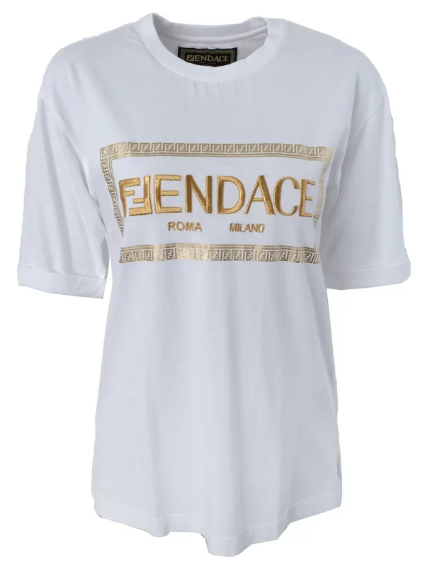 【二手】FENDI x VERSACE 印花T恤 XS