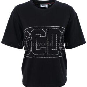 【二手】GCDS LOGO 水鑽扣短款T恤 M