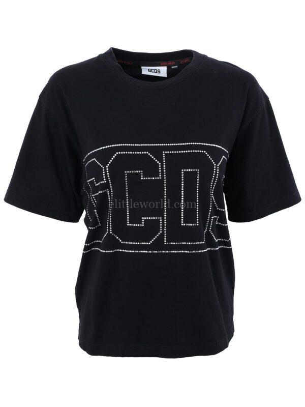 【二手】GCDS LOGO 水鑽扣短款T恤 M