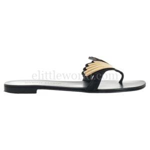 【二手】GIUSEPPE ZANOTTI 金色配件皮革涼鞋 36