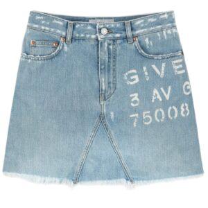 【意大利】GIVENCHY LOGO 印花牛仔半身裙 36