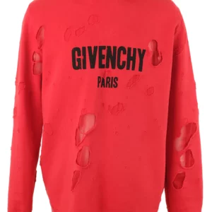 【二手】GIVENCHY 超大款破洞連帽衛衣 M