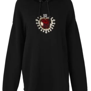 【二手】GIVENCHY 立體蘋果刺繡超大款連帽衫 S