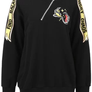 【二手】GIVENCHY 拉鍊飾圖案印花衛衣 S
