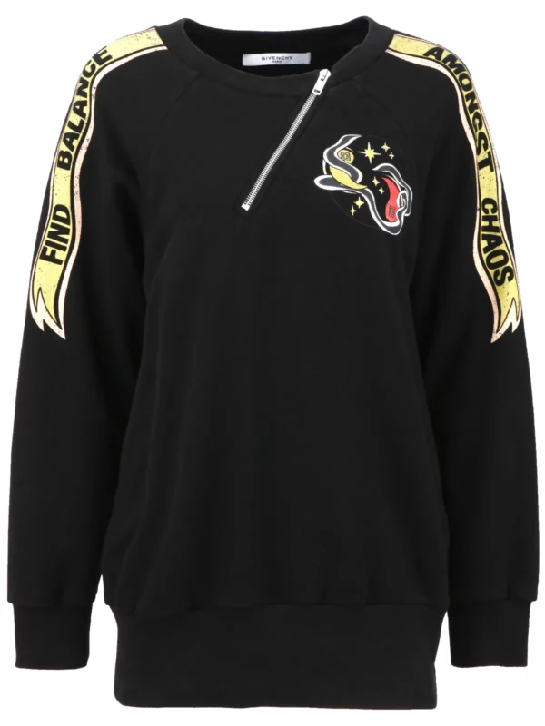 【二手】GIVENCHY 拉鍊飾圖案印花衛衣 S