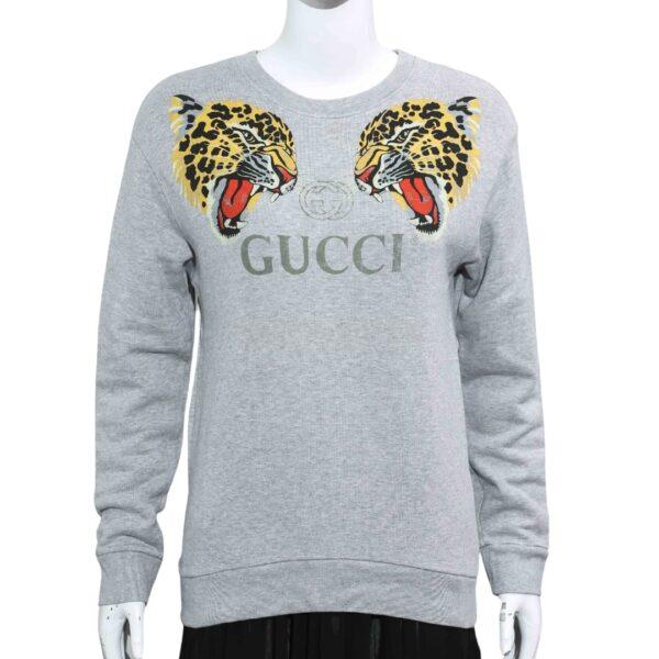 【二手】GUCCI 童裝豹紋衛衣 12Y E19594