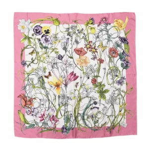 【二手】 GUCCI 花卉印花絲巾 90 E21745